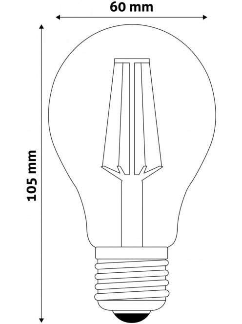 LED Filament E27 Tükrös Gömb izzó 8W - Meleg fehér
