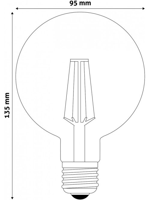 LED Filament E27 Fényerő szabályzós Gömb izzó 8W - Meleg fehér