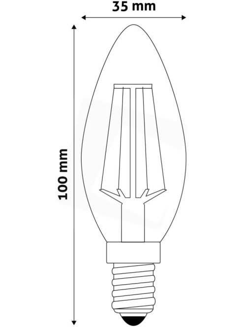  LED Filament izzó 4W E14 - Meleg fehér