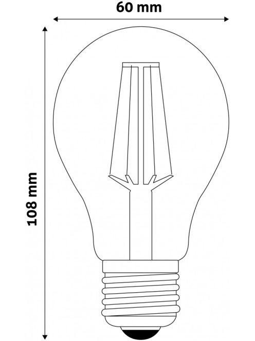 LED Filament izzó 8W E27 - Meleg fehér