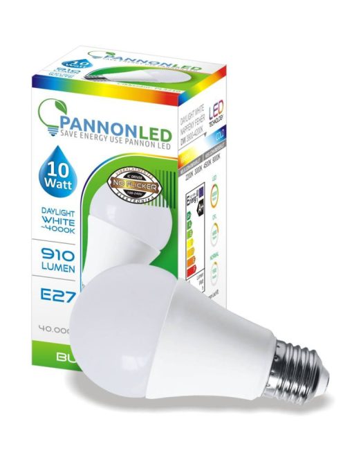 LED izzó E27 10 watt - Gömb 230° - Napfény fehér 