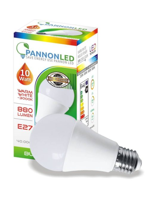 LED izzó E27 10 watt - Gömb 230° - Meleg fehér 