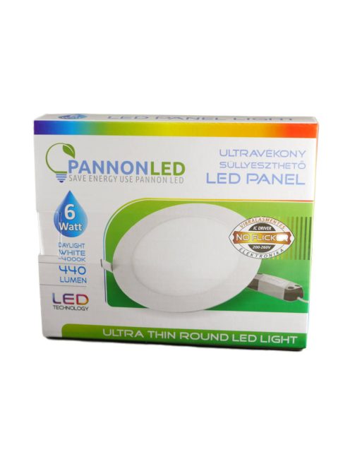 Mini LED panel - 6 Watt - Napfény fehér, kerek, süllyeszthető