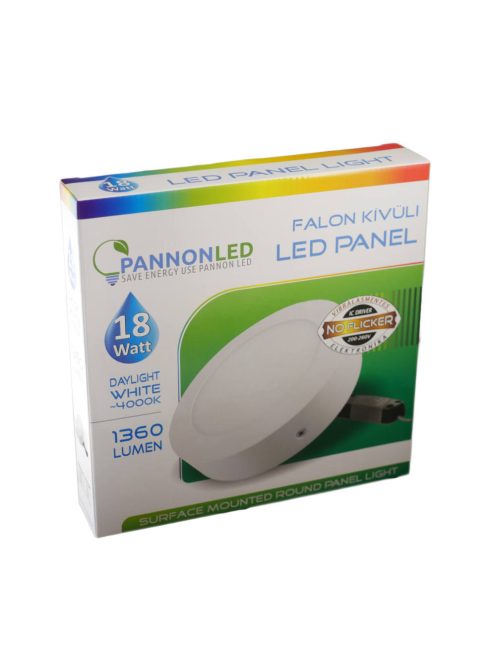 Mini LED panel - 18 Watt - Napfény fehér, kerek, falon kívüli