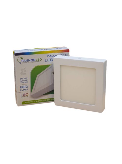 Mini LED panel - 12 Watt - Napfény fehér, szögletes, falon kívüli