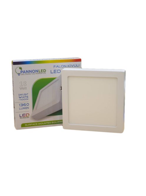 Mini LED panel - 18 Watt - Napfény fehér, szögletes, falon kívüli